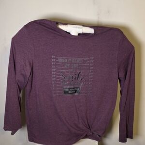 Purple Graphic Long Sleeve Top